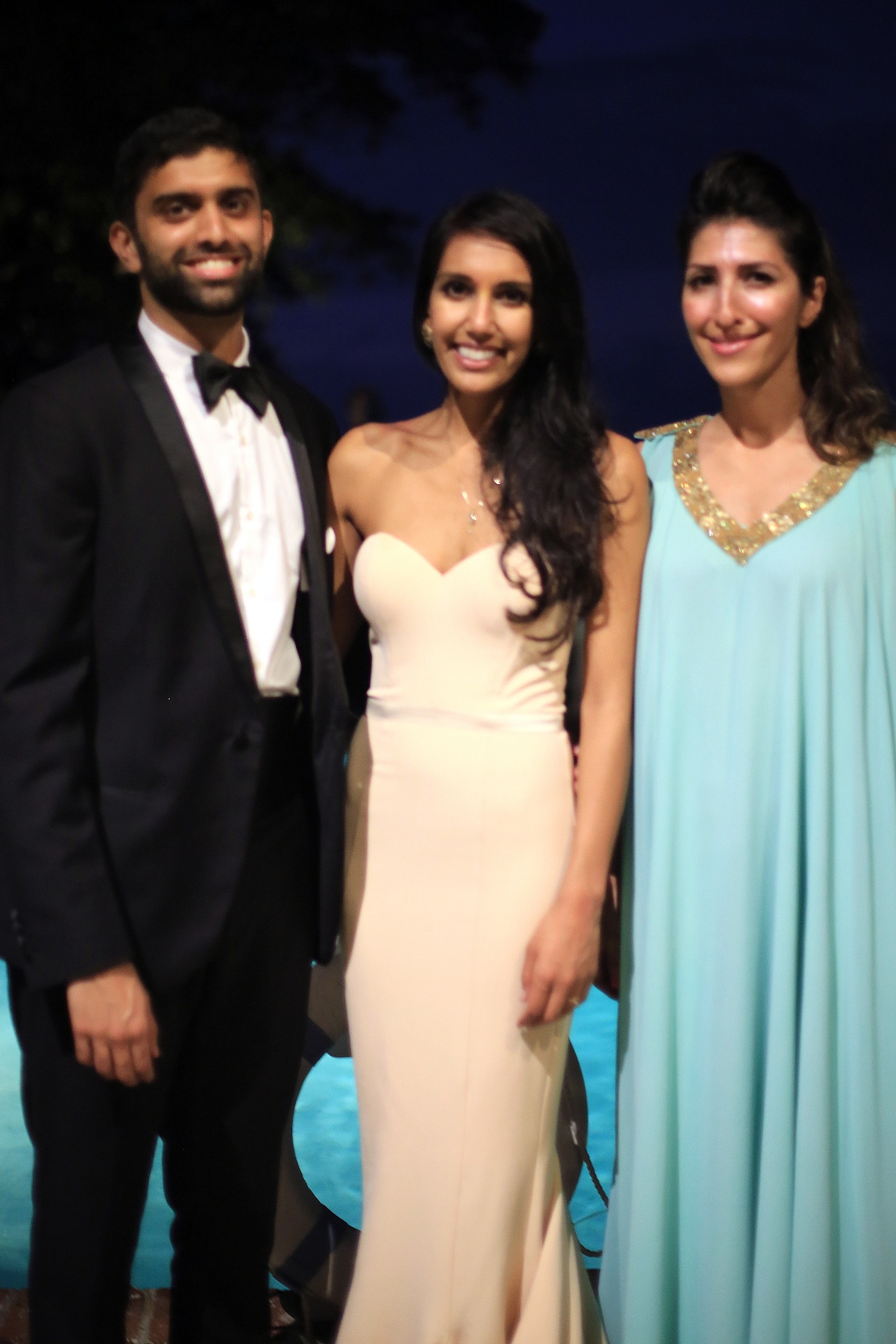 With the blush(ing) pink bride and her handsome groom at the reception!