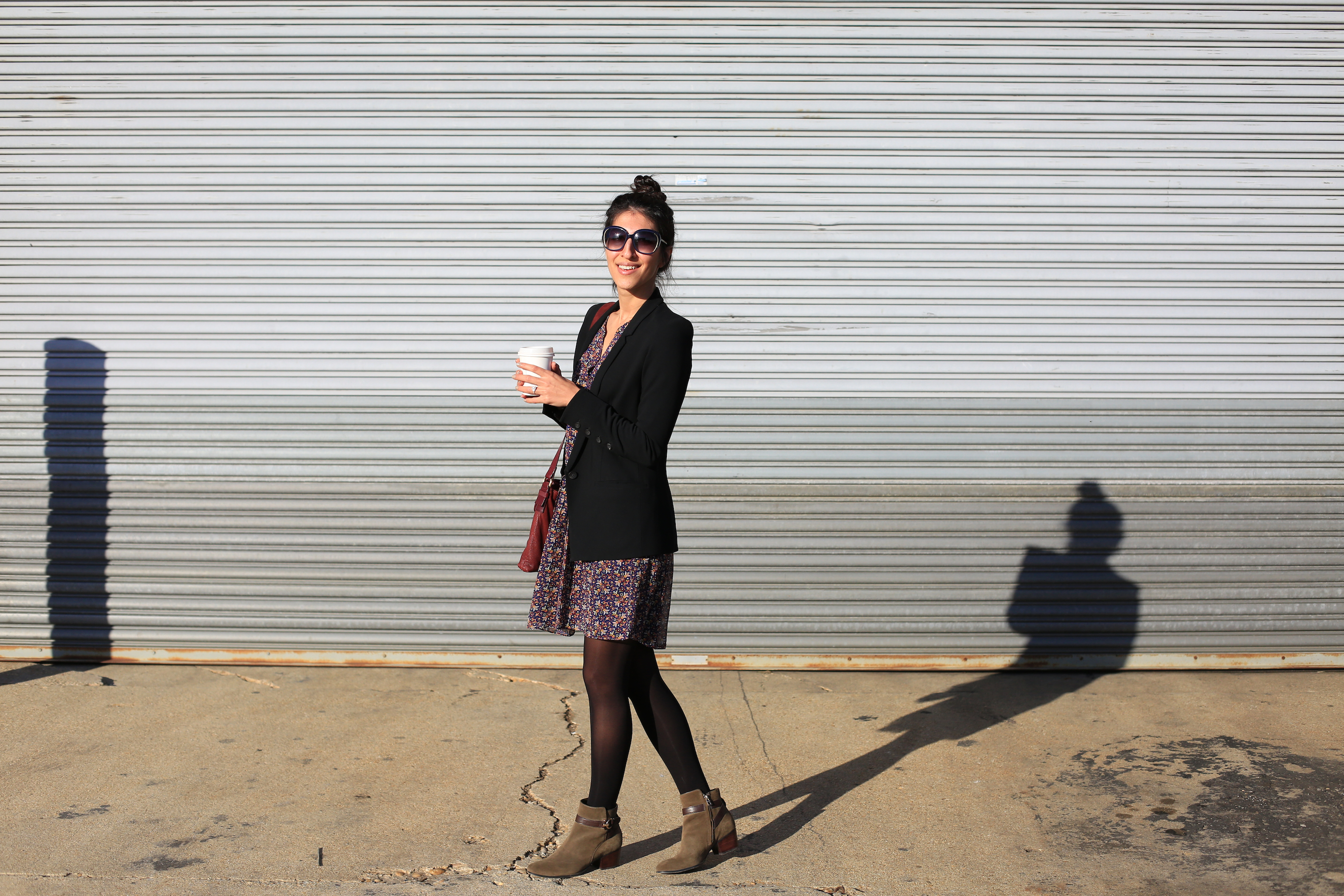Some of the many things that put a pep in my step: springy weather, great coffee, suede booties on sale and sunshine!