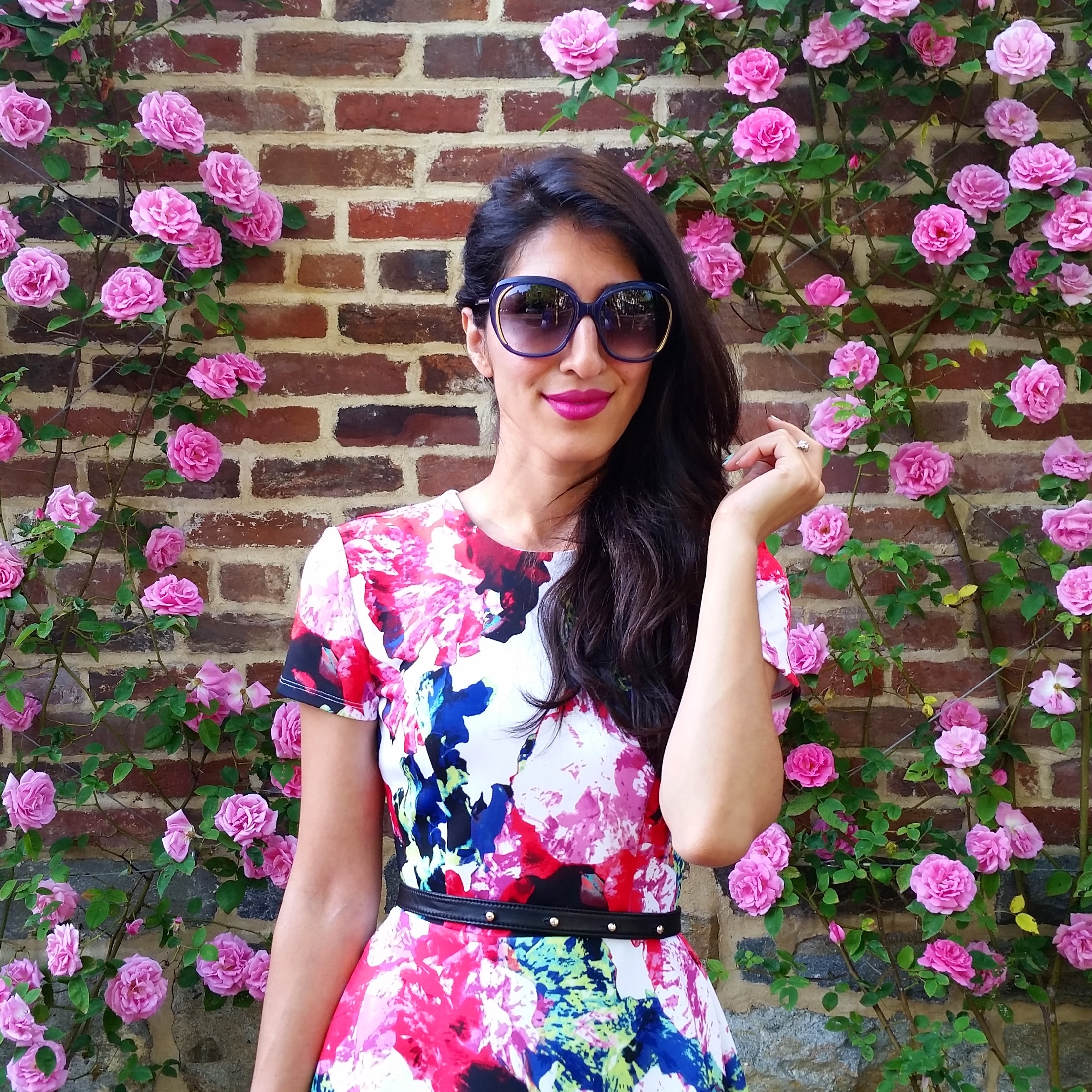 On weekends, we wear BRIGHT and BOLD floral prints with painterly effects! Milly makes some of my favorite printed dresses, and this one is no exception!