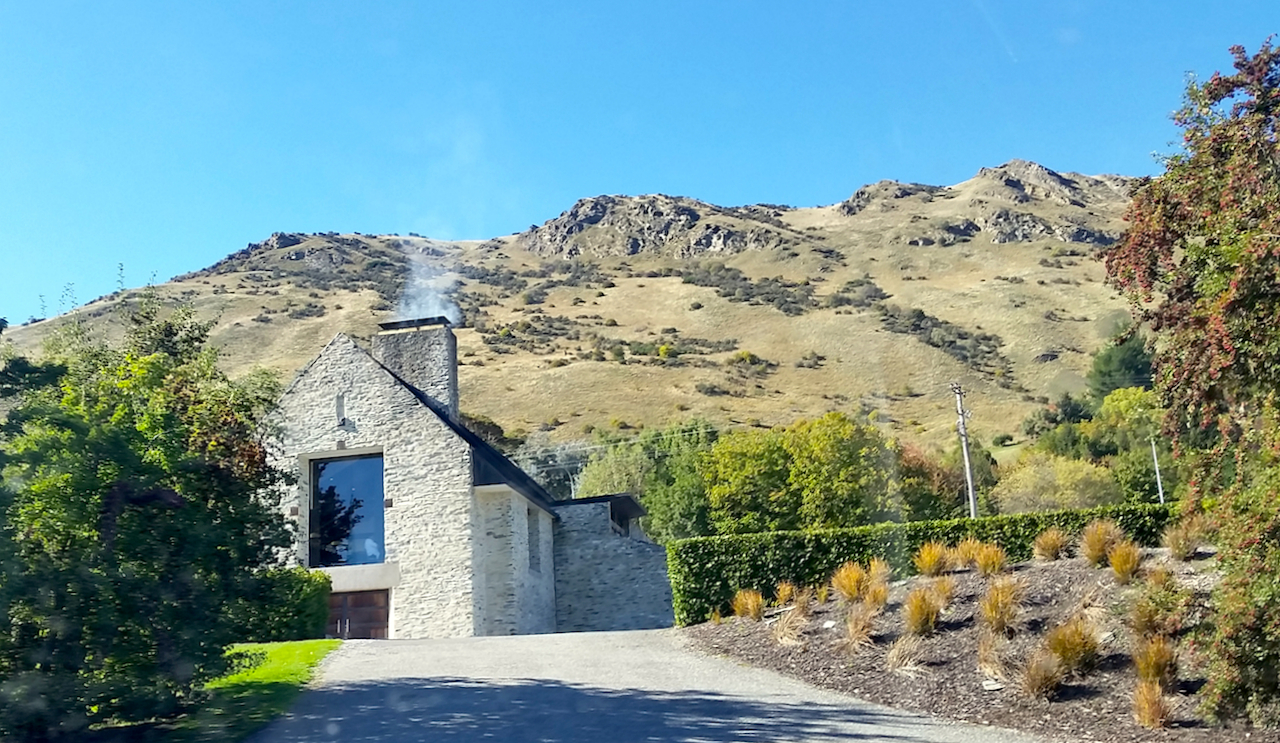 The beautiful Amisfield WInery and Restaurant, perched upon a hilltop overlooking the idyllic Lake Hayes.