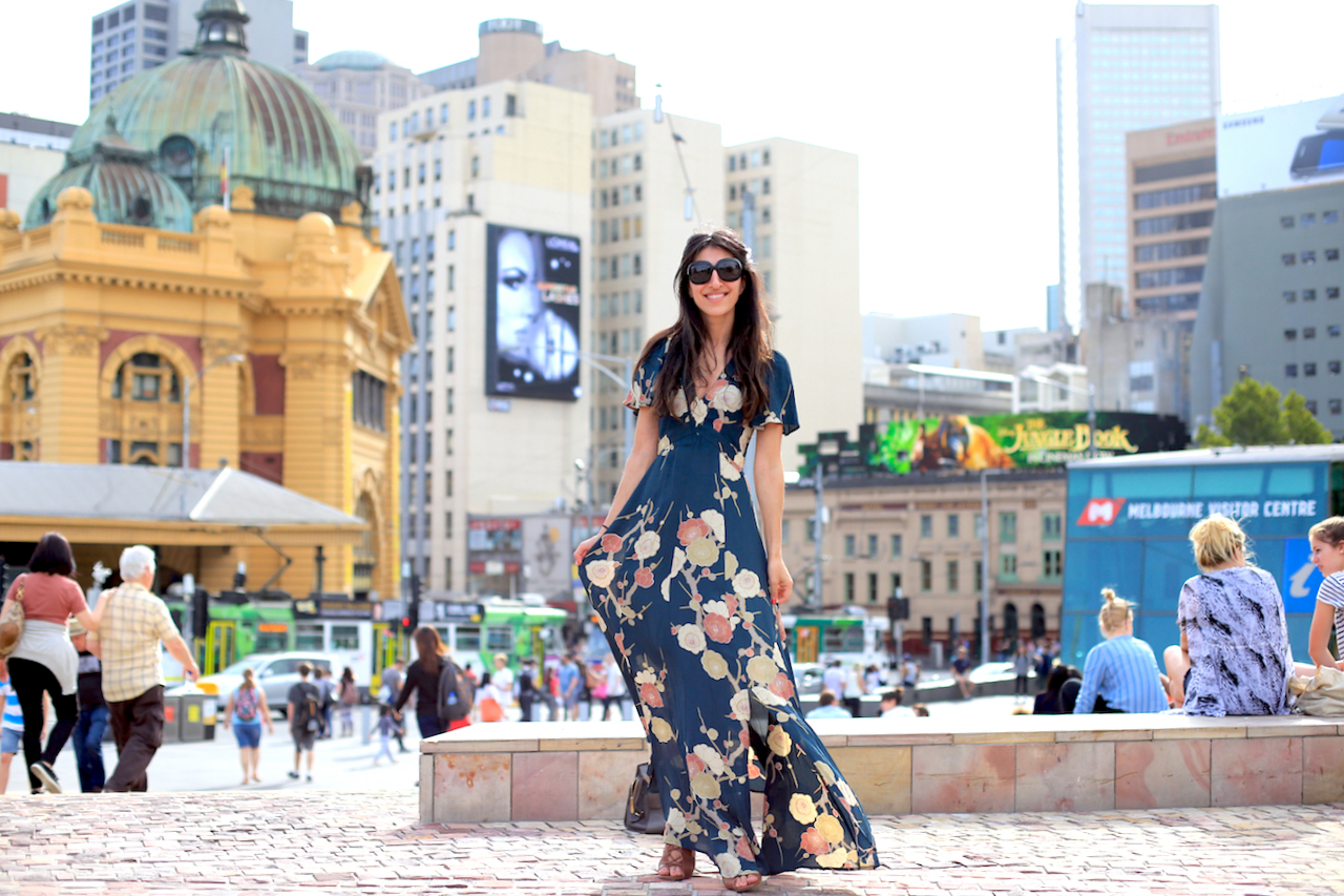 The flowy skirt also allows a lot of freedom in movement which keeps me cool in summer | Federation Square - Melbourne, Australia